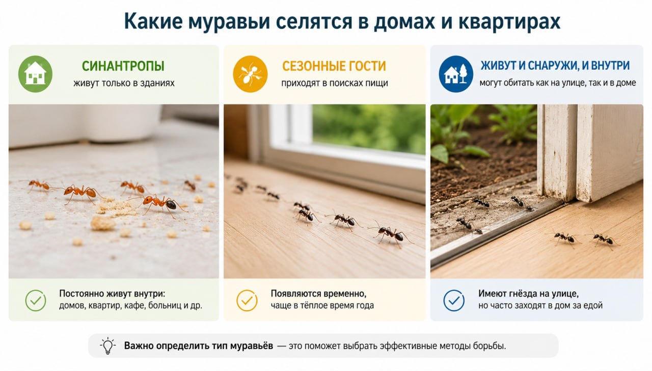 Какие муравьи чаще всего селятся в квартирах и домах